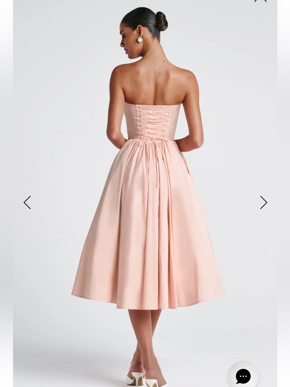 Babyboo NWT Women Medium Pink Soft Peach Prim Midi Dress Balletcore Princess - Picture 3 of 15